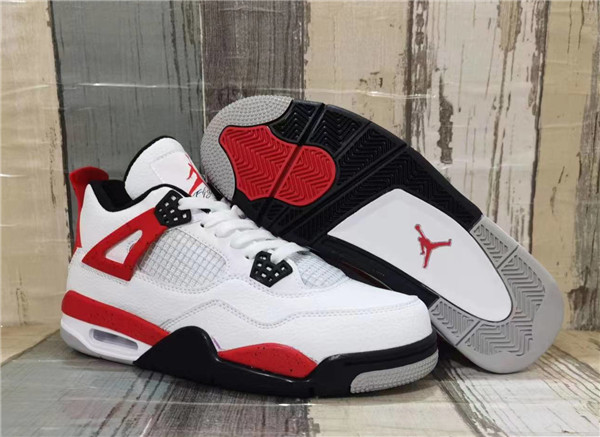 Men's Running weapon Air Jordan 4 White/Red Shoes 0156 Men's Running weapon Air Jordan 4 White/Red Shoes 0156